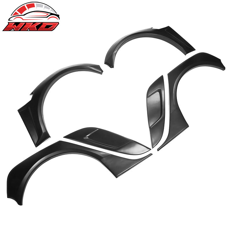 Fits 17-26 Tesla Model 3 IKON Style Fender Flares Sanded Wheel Cover 6PCS - ABS