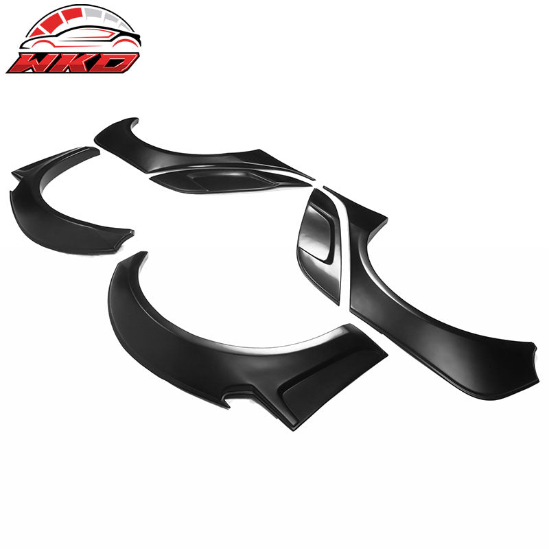 Fits 17-26 Tesla Model 3 IKON Style Fender Flares Sanded Wheel Cover 6PCS - ABS