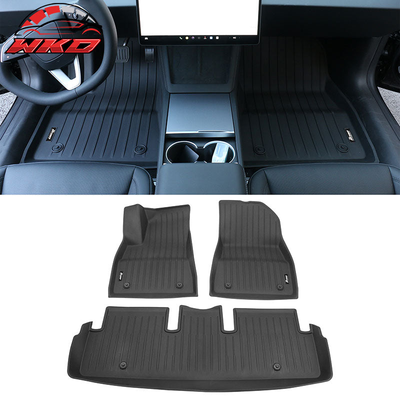 Fits 24-26 Tesla Model 3 Highland TPE 3D Car Heavy Duty Floor Mats Liners Carpet