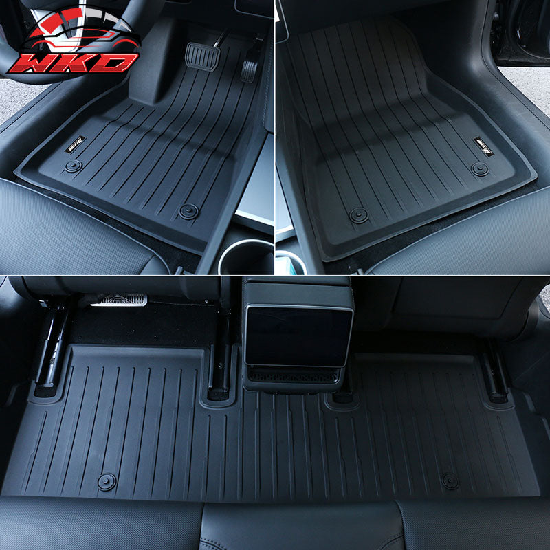 Fits 24-26 Tesla Model 3 Highland TPE 3D Car Heavy Duty Floor Mats Liners Carpet