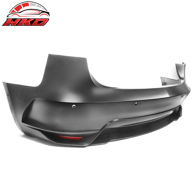 Fits 17-23 Tesla Model 3 IKON Style Unpainted Rear Bumper Cover W/Reflectors PP