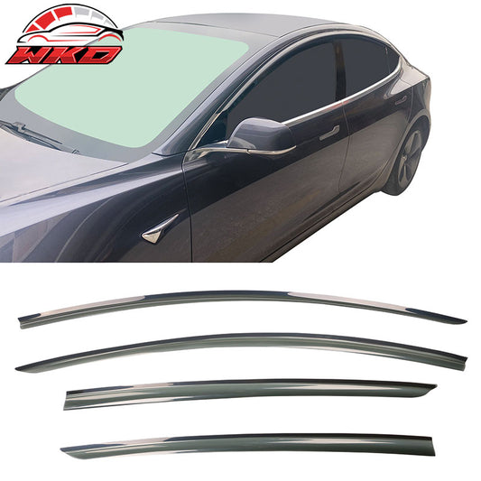 Wholesale 17-26 Tesla Model 3 Smoke Acrylic Window Visors Sun Rain Deflectors 4PCS