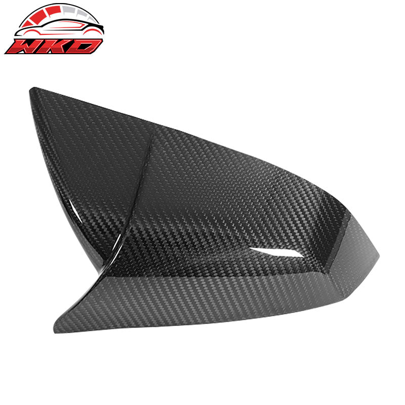 Dry Carbon Fiber For 21-26 Tesla Model S 4DR Gloss Black Rear View Mirror Covers