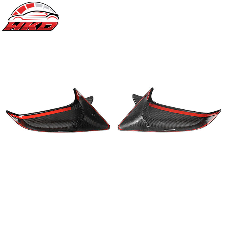 Dry Carbon Fiber For 21-26 Tesla Model S 4DR Gloss Black Rear View Mirror Covers