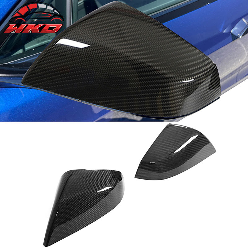 Dry Carbon Fiber Wholesale 21-26 Tesla Model S OE Gloss Black Rear View Mirror Covers
