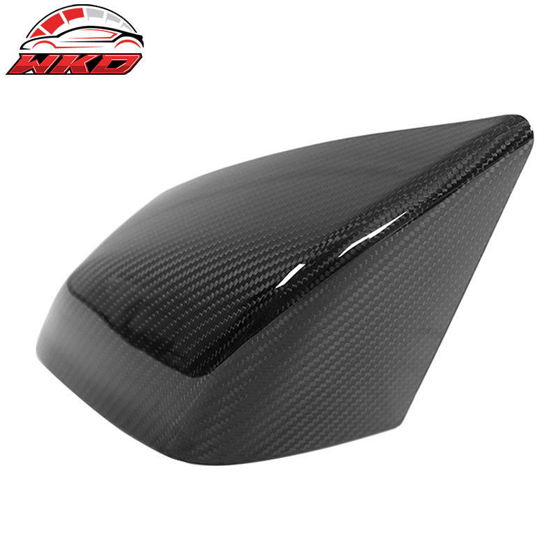 Dry Carbon Fiber For 21-26 Tesla Model S OE Gloss Black Rear View Mirror Covers