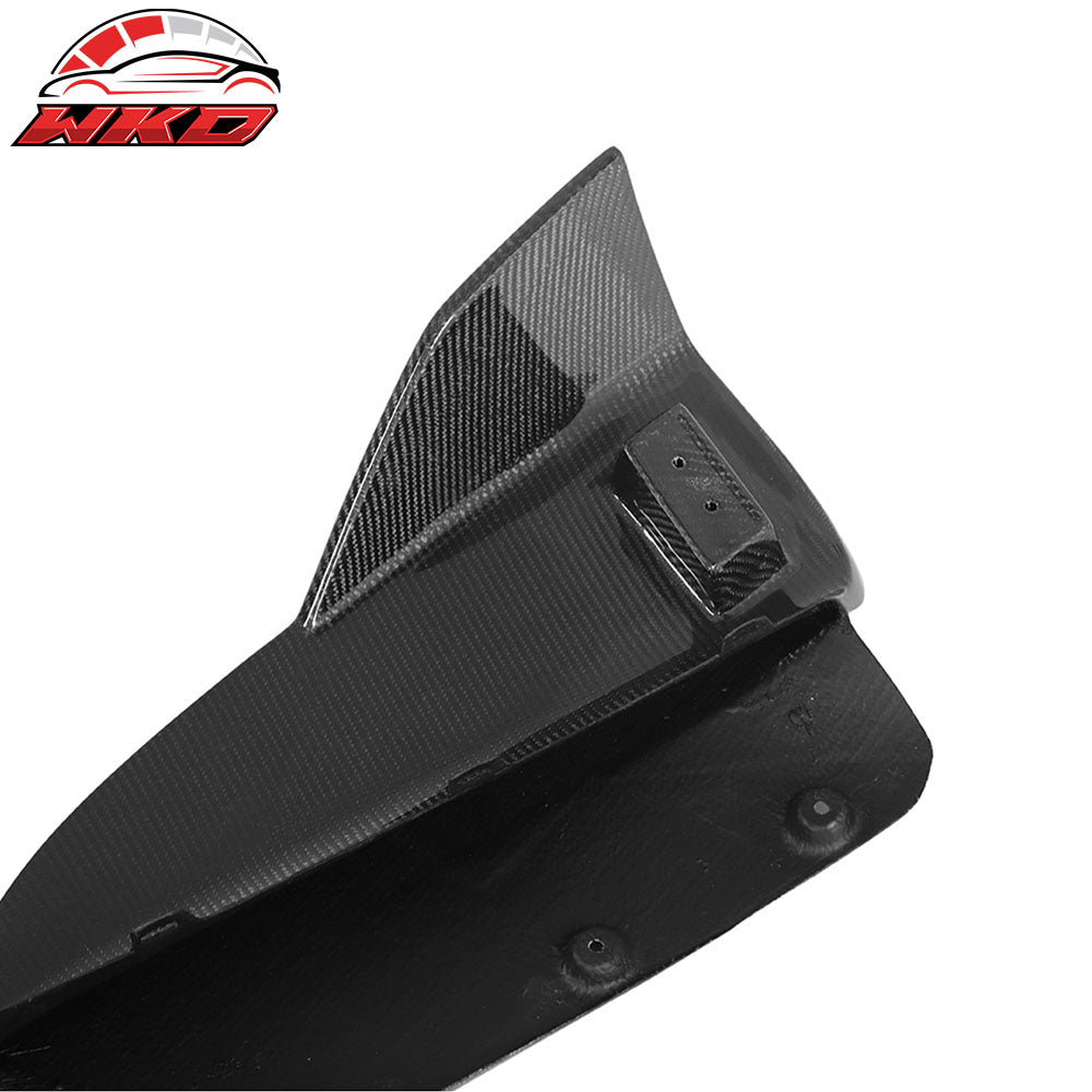 Fits 21-25 Tesla Model S 4DR Revozport Carbon Fiber Rear Bumper Lip Gloss Black