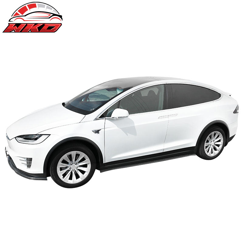 Fits 16-20 Tesla Model X MX Style Side Skirts Extensions - Carbon Fiber CF