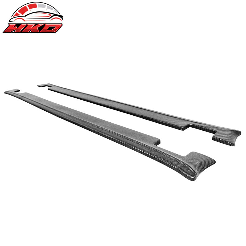 Fits 16-20 Tesla Model X MX Style Side Skirts Extensions - Carbon Fiber CF