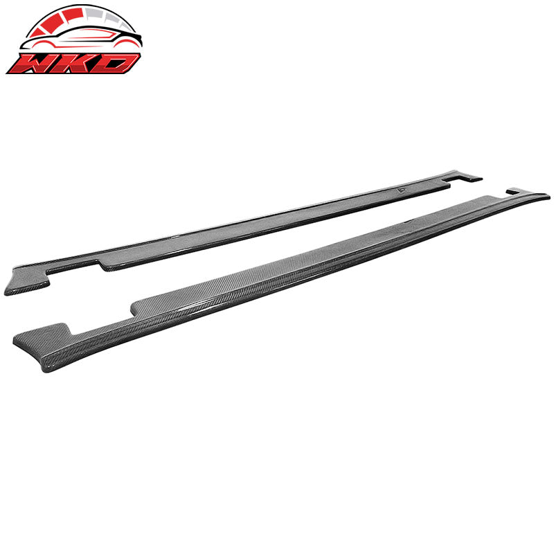 Fits 16-20 Tesla Model X MX Style Side Skirts Extensions - Carbon Fiber CF
