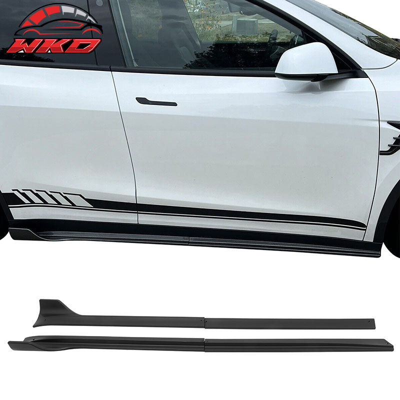 Wholesale 20-25 Tesla Model Y IKON V3 Style Matte Black Side Skirts Extension Lip ABS