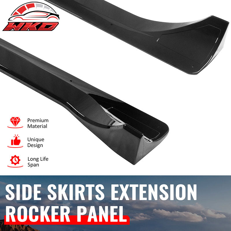 Fits 25-26 Tesla Model Y Juniper Side Skirts Gloss Black Rocker Panel Extension