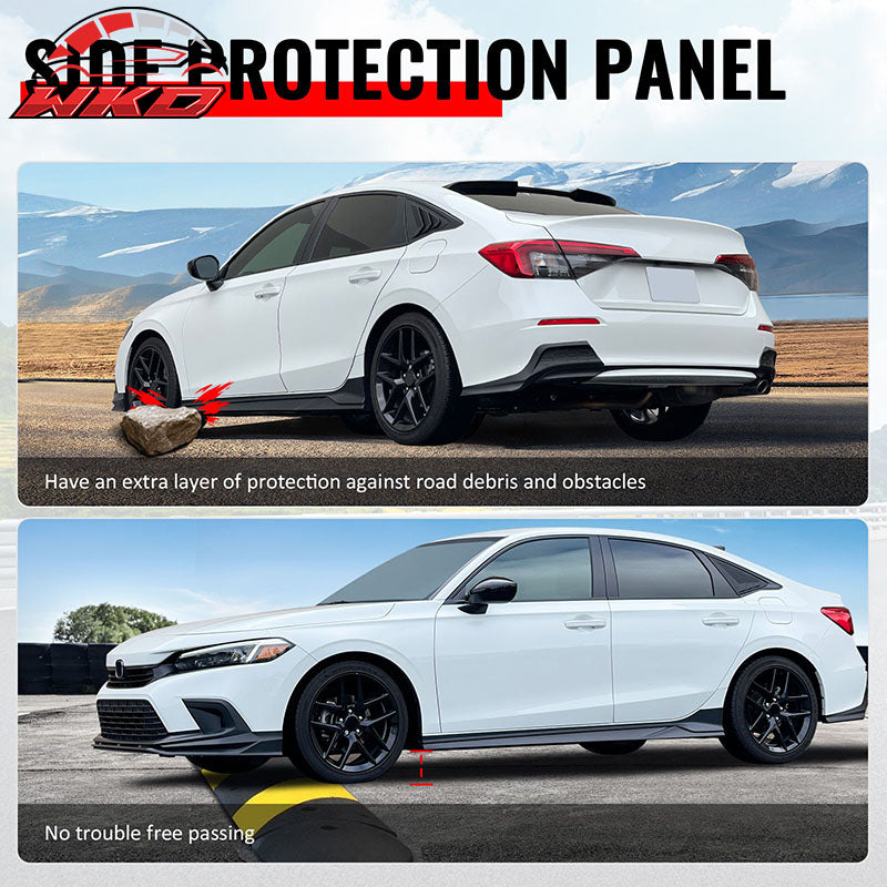 Fits 25-26 Tesla Model Y Juniper Side Skirts Gloss Black Rocker Panel Extension