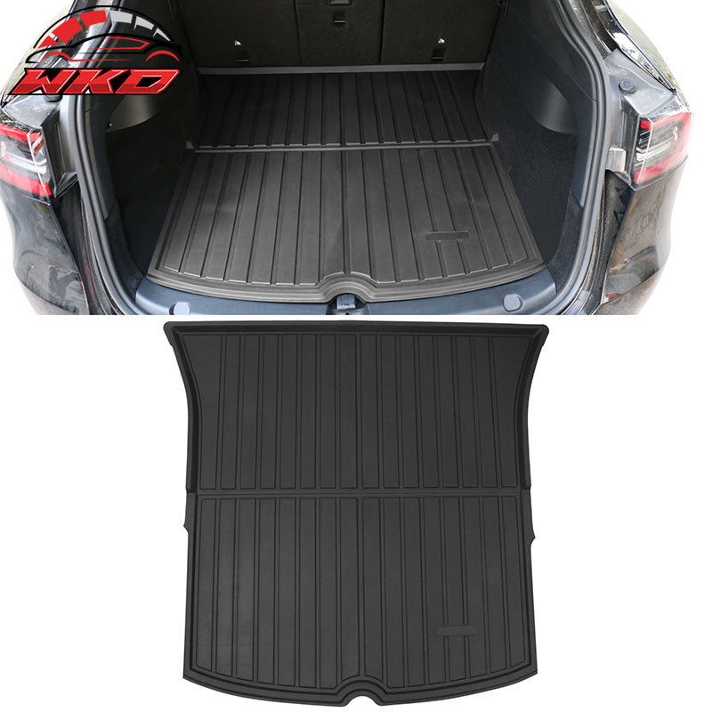 Fits 20-25 Tesla Model Y Trunk Mats Cargo Liner + Rear Seat Covers Injection TPE
