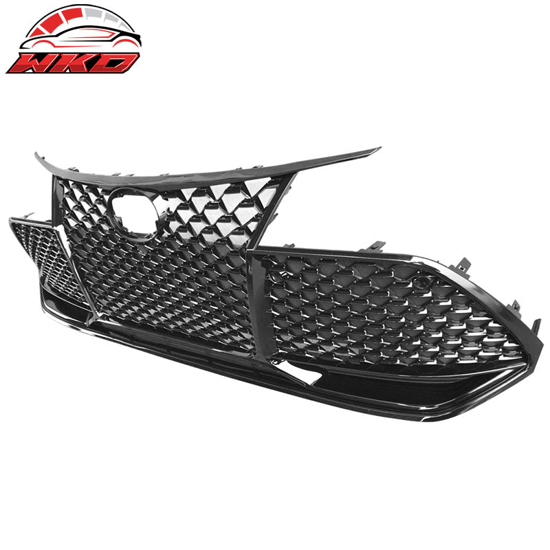 Fits 19-20 Toyota Avalon Honeycomb Mesh Grille Upper Lower Gloss Black - ABS