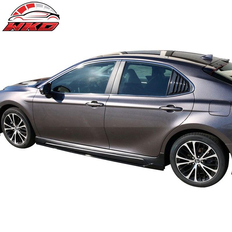 Fits 18-24 Toyota Camry IKON Style Matte Black Side Skirts & Rocker Panel - PP