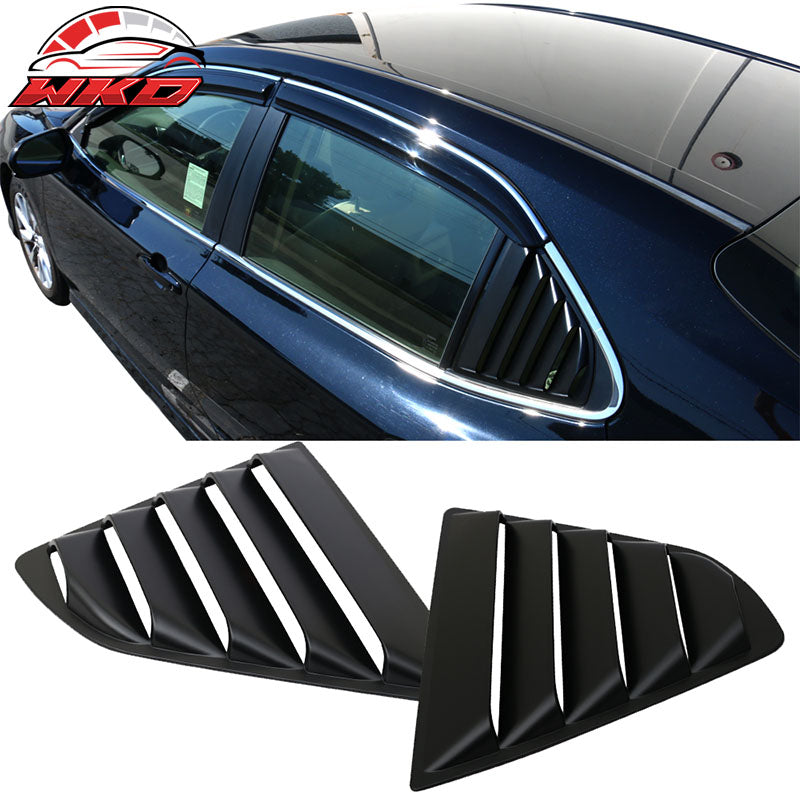 Fits 18-24 Toyota Camry Window Louvers Rear Side Vent Sun Shade Cover 2PC Set
