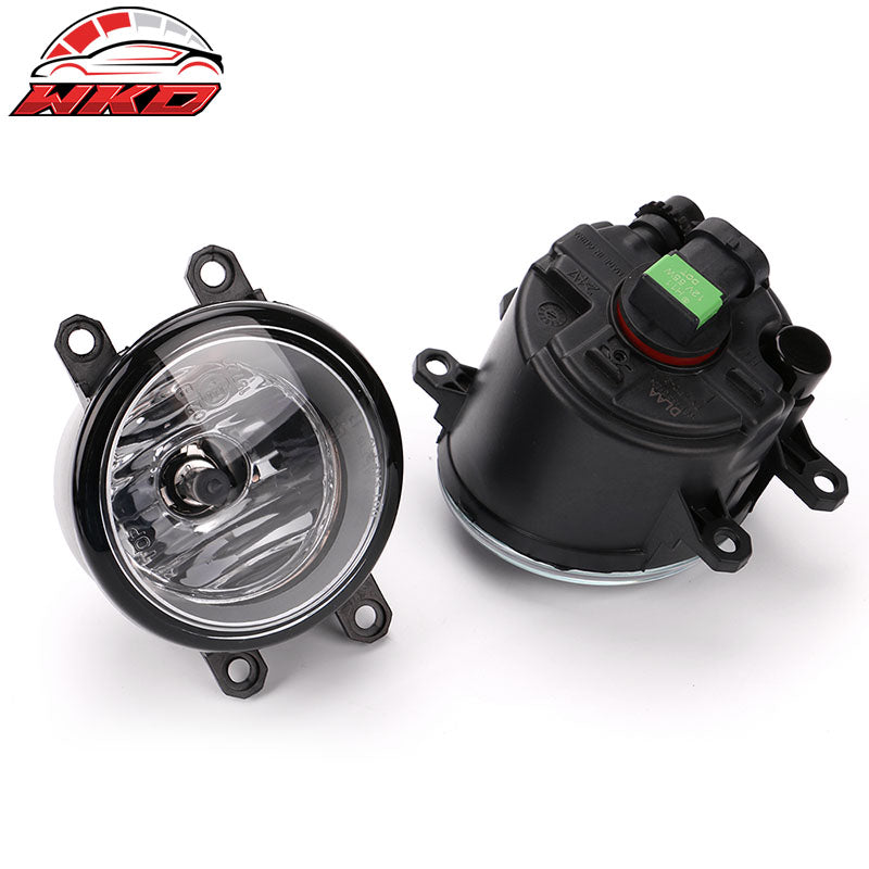Fits 17-19 Toyota C-HR OE Style Foglights Kit ABS Black Housing Clear Lens