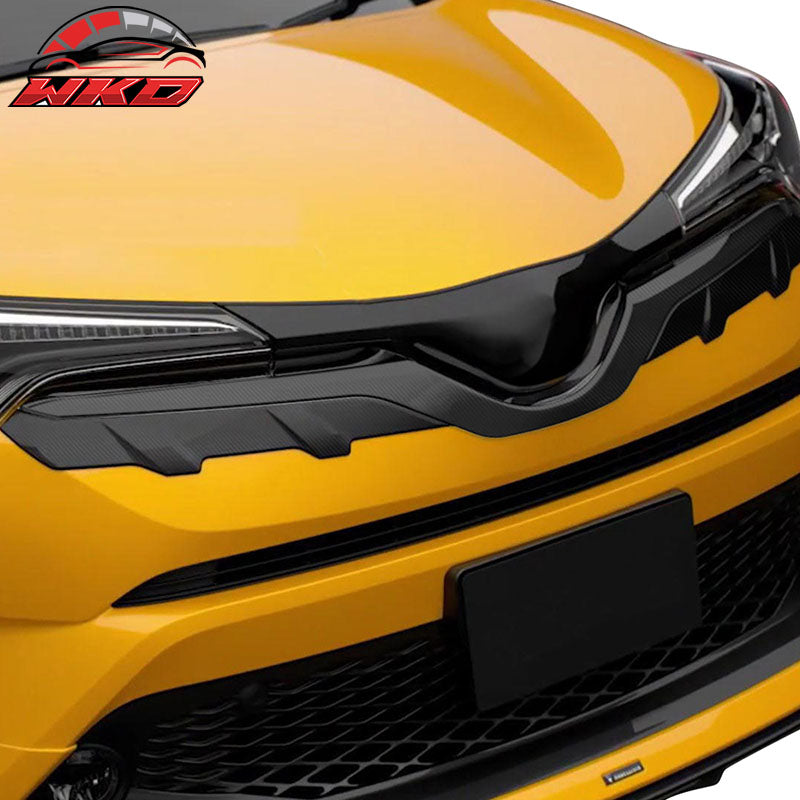 Fits 16-18 Toyota C-HR MD Front Bumper Grille Overlay Carbon Fiber Print