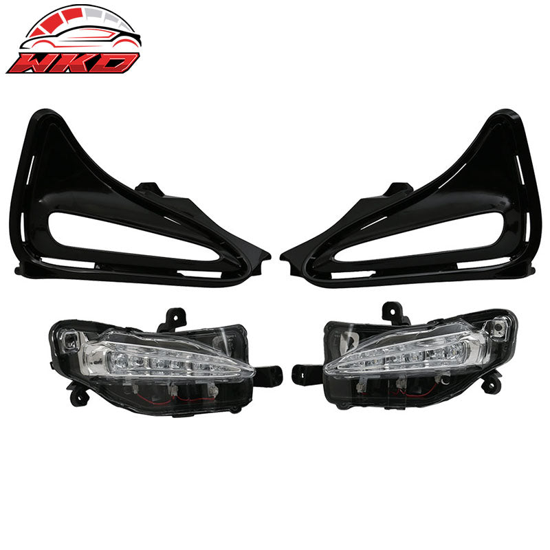 Fits 17-19 Toyota Corolla Sedan OE Style Clear Lens LED Fog Lights Lamp Pair