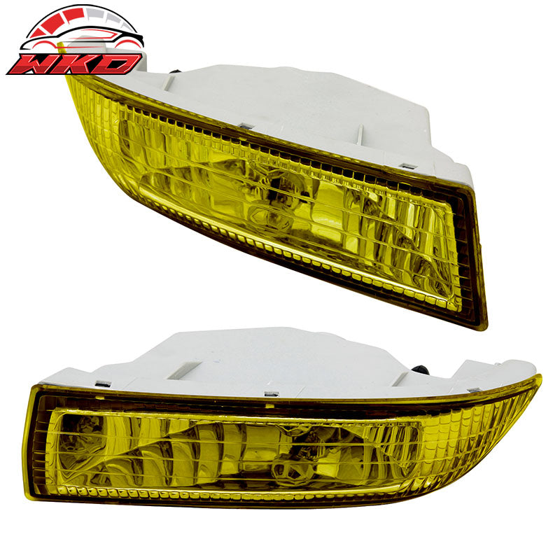 Fits 03-04 Toyota Corolla Crystal Front Bumper Replacement FogLight Lamps Yellow
