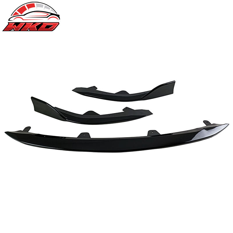 Fits 23-26 Toyota Corolla Hatchback 3PCS Front Bumper Lip Spoiler Gloss Black