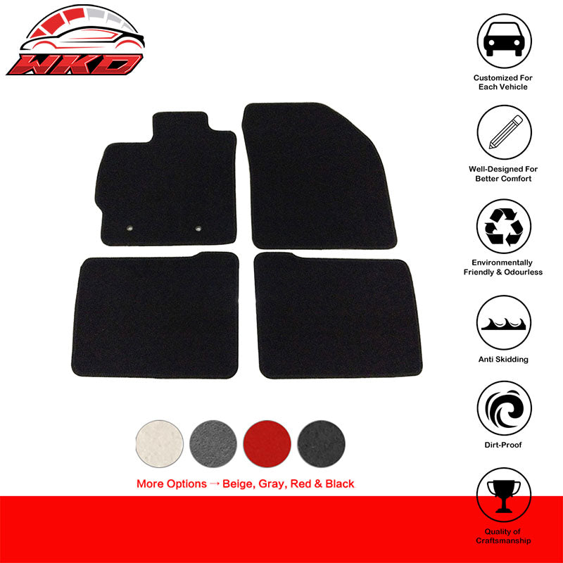 Fits 10-11 Toyota Prius Nylon Black Floor Mats Non-Slip Auto Carpet Liner 4PCS