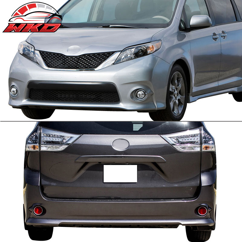 Fits 11-17 Sienna SE Full Front & Rear Bumper Cover Conversion &Grill