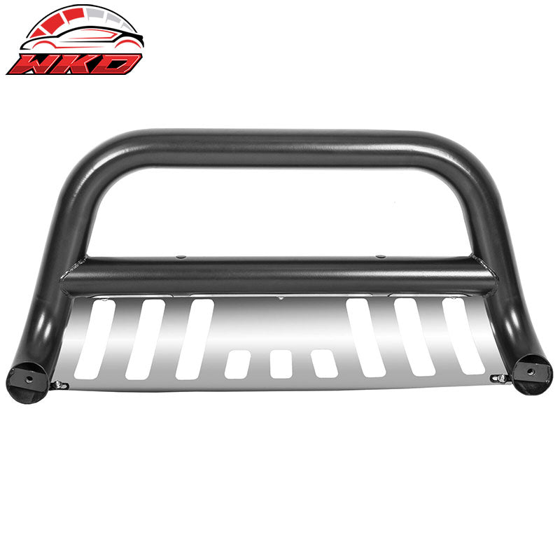 Fits 05-15 Toyota Tacoma Black &Silver Bull Bar Brush Push Bumper Grille