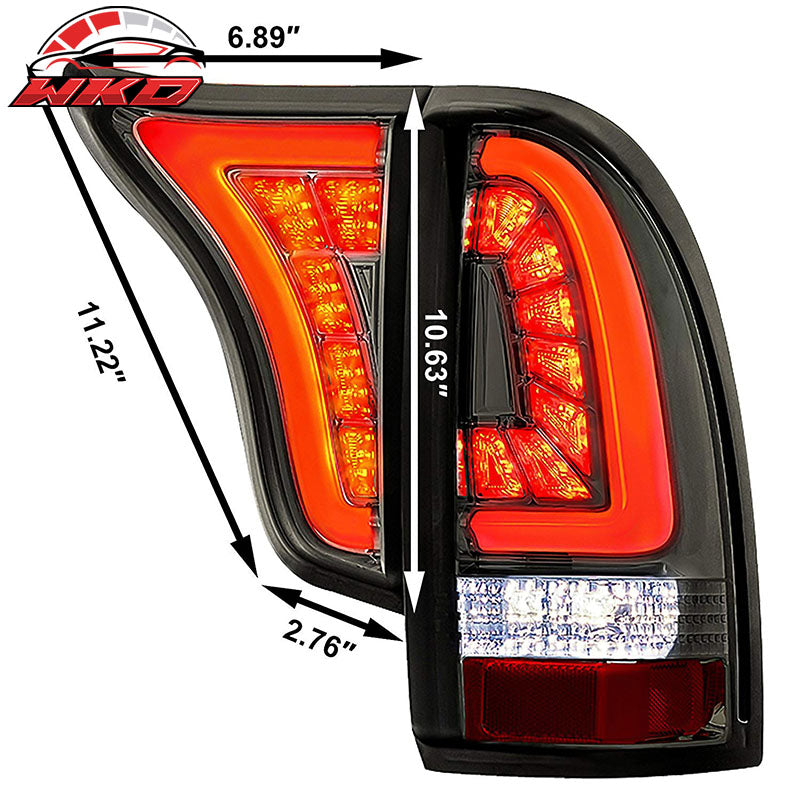 Fits 05-15 Toyota Tacoma LED Replacement Tail Lights Smoke Lens Chrome Housing