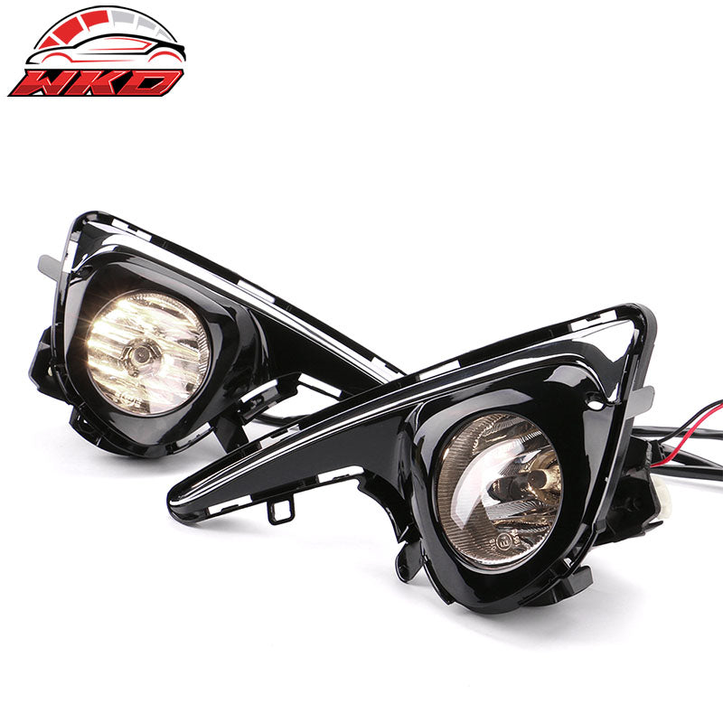Fits 18-19 Toyota Yaris OE Style 2PCS Fog Lights Bezel Cover Kit W/Clear Lens