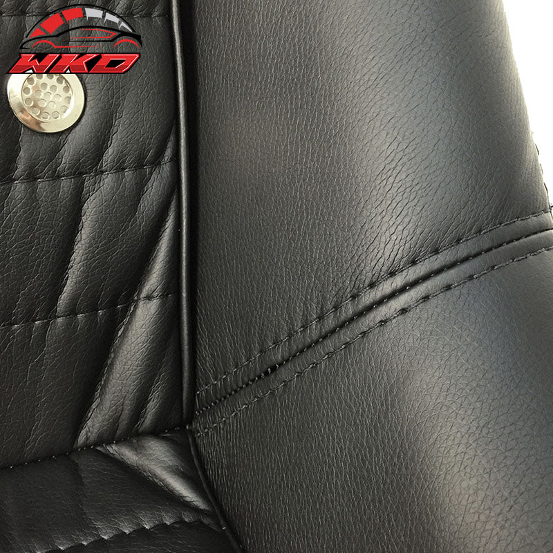 Mid-Sized Classic Bucket Seat w/ Sliders in Black Faux Leather PU