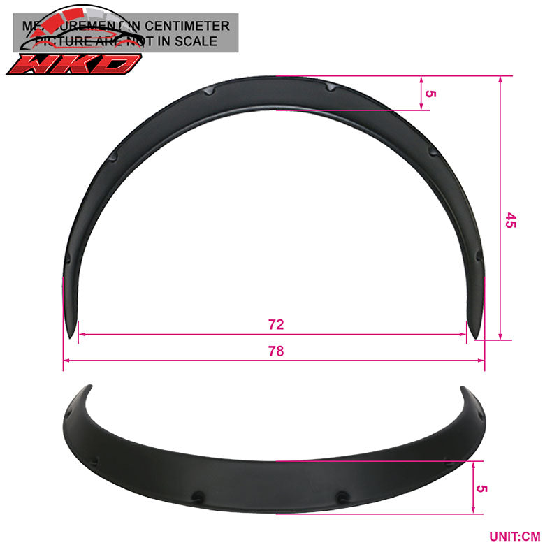 Ikon V3 Universal 50mm Front 90mm Wide Rear Polypropylene Fender Flares Set of 4