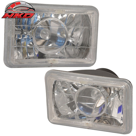 Wholesale Universal 4"x6" Sealed Beam Projector DRL Headlight Driving Headlamp H4 Bulb 2PC