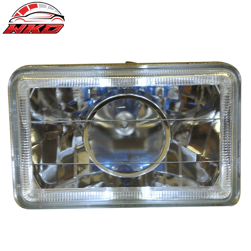 Universal 4"x6" Sealed Beam Projector DRL Headlight Driving Headlamp H4 Bulb 2PC