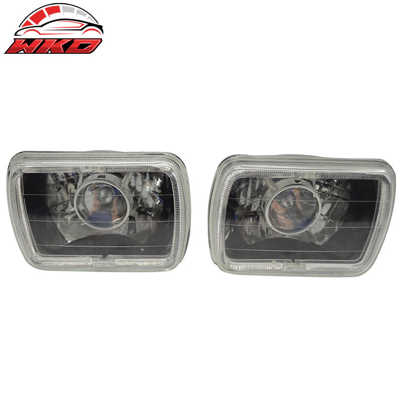 Wholesale Universal 7x6 Square Projector White Halo Front Headlight Driving Lamp H4 Bulb