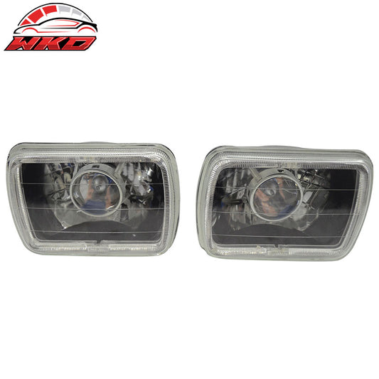 Wholesale Universal 7x6 Square Projector White Halo Front Headlight Driving Lamp H4 Bulb