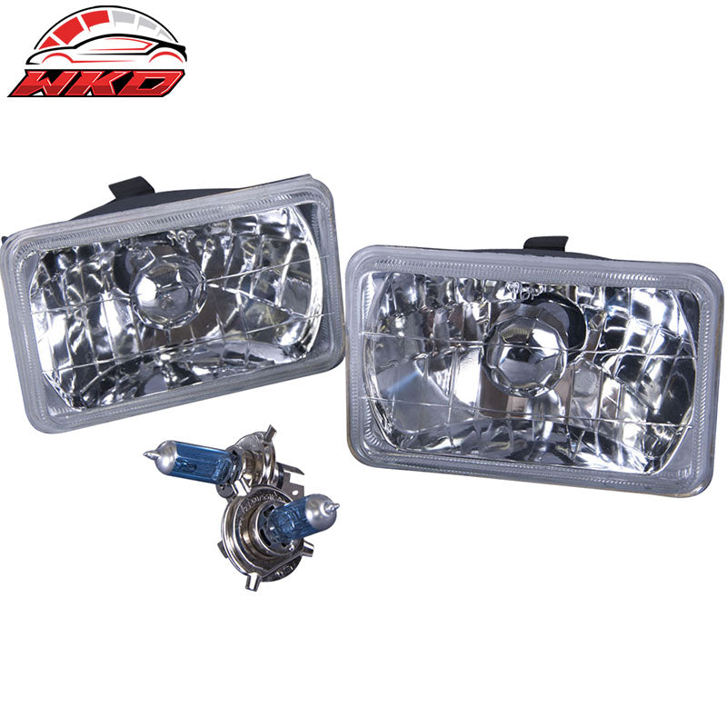 Wholesale Square Clear Headlights 6X4 Inch H4 Conversion Lamps Left Right
