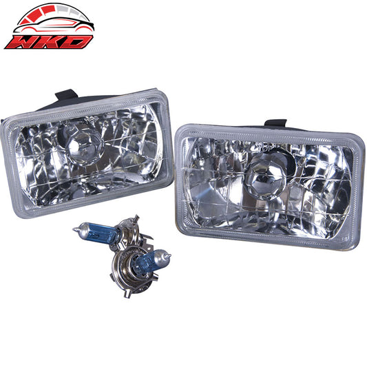 Wholesale Square Clear Headlights 6X4 Inch H4 Conversion Lamps Left Right
