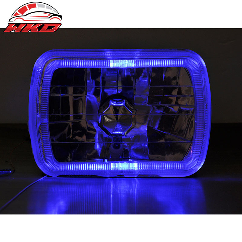 7X6 Clear Lens Headlights H4 Halogen Lights Bulbs Headlamps