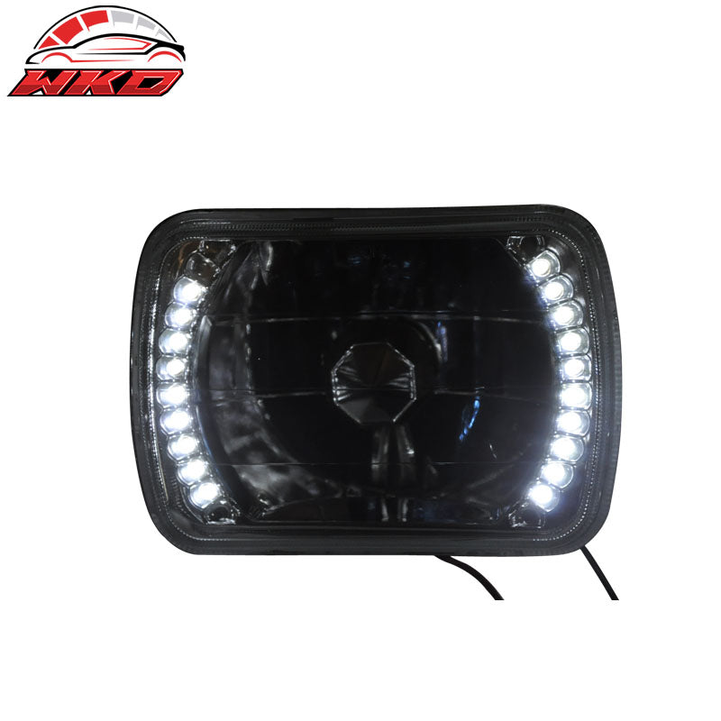 Wholesale 7X6 Sealed Beam LED Headlights With H4 Bulbs H6052 Chrome Housing Diamond Cut - Wikond Auto