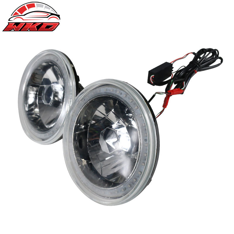 Wholesale Universal 2PCS 7 Inch Round Chrome W/RGB Halo Projector Headlights Head Lamps H4