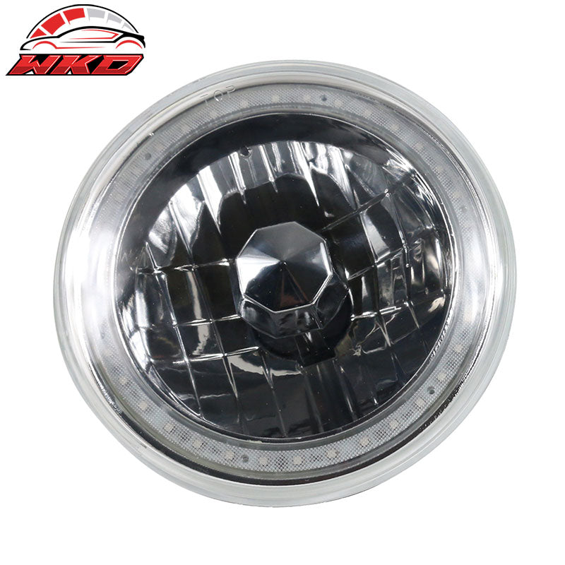 Universal 2PCS 7 Inch Round Chrome W/RGB Halo Projector Headlights Head Lamps H4