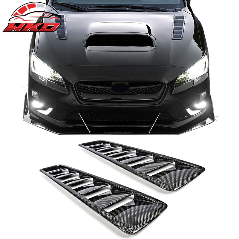 Universal Fitment Air Flow Hood Vent Scoop Bonnet Cover 2PC 20x5 Inch - CF