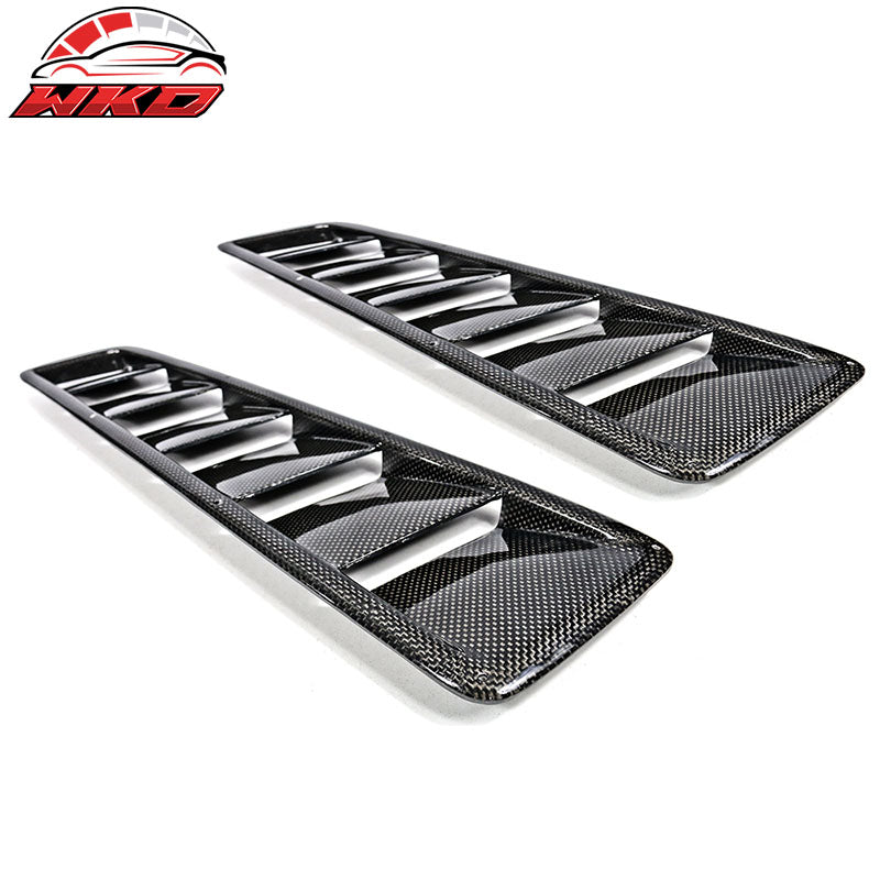 Universal Fitment Air Flow Hood Vent Scoop Bonnet Cover 2PC 20x5 Inch - CF