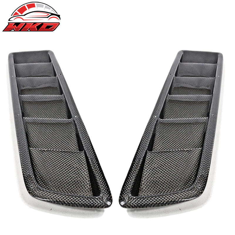 Universal Fitment Air Flow Hood Vent Scoop Bonnet Cover 2PC 20x5 Inch - CF