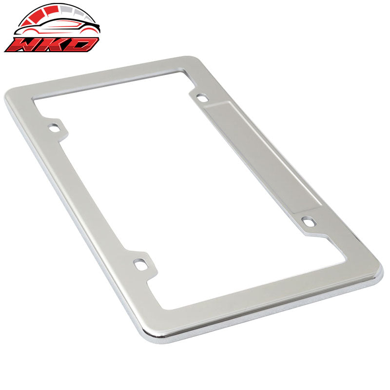 Wholesale Chrome Metal Finish Stainless Steel License Plate Frame Cover + Screw Caps