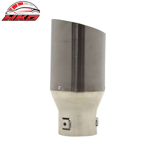 Wholesale Add On Chrome Gunmetal Stainless Exhaust Slant Cut Muffler Tip 2.5in ID 3.5in OD