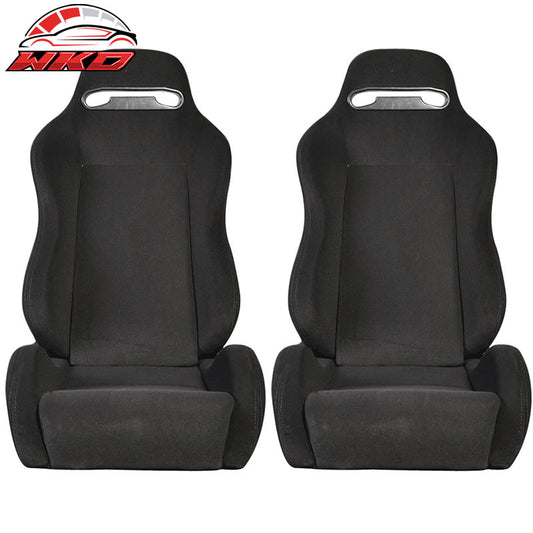 Wholesale Universal Rco Style Cloth All Black Racing Seats(Pair) - Wikond Auto
