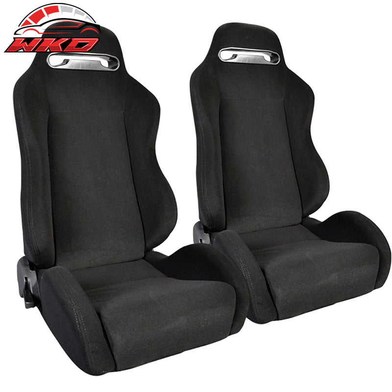 Universal Rco Style Cloth All Black Racing Seats(Pair)